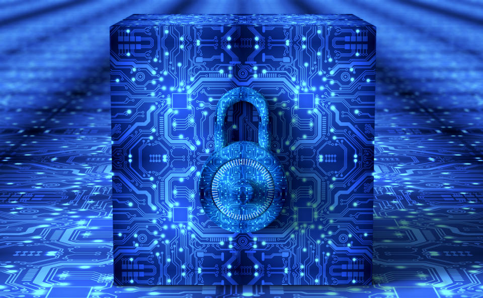 A digital lock in the center of computer circuits