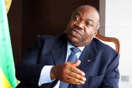 Gabon President Ali Bongo Ondimba speaks during an interview in Libreville, Gabon, May 22, 2014. REUTERS/Emma Farge/File Photo