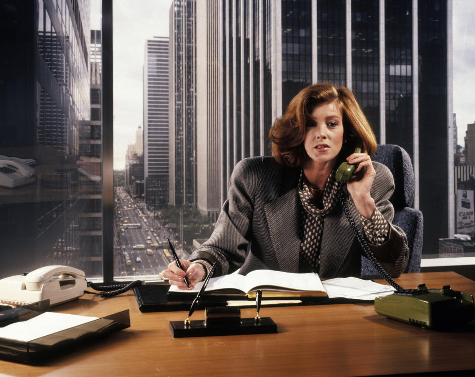 a woman working in an office