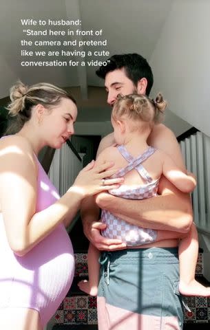 <p>Bobbi Althoff TikTok </p> Bobbi Althoff, Cory Althoff and their daughter Luca in one of her TikTok videos.