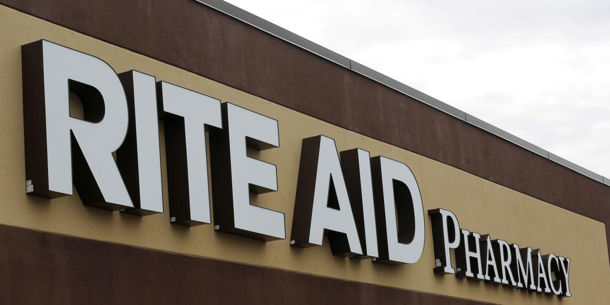 FILE PHOTO: A sign marks a Rite Aid pharmacy in Somerville, Massachusetts, U.S., June 29, 2017. REUTERS/Brian Snyder