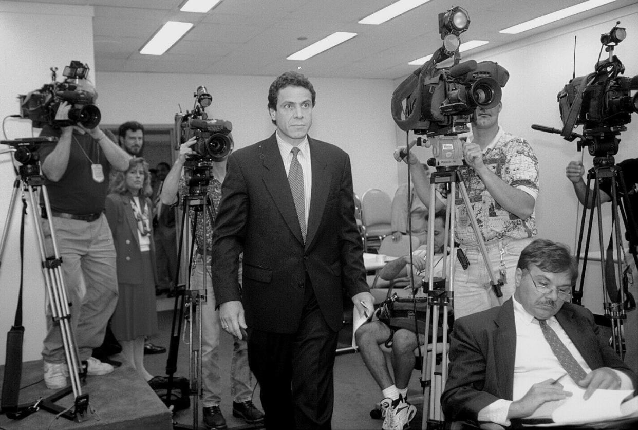 Andrew Cuomo attends a press conference at 26 Federal Plaza on July 5, 1995.