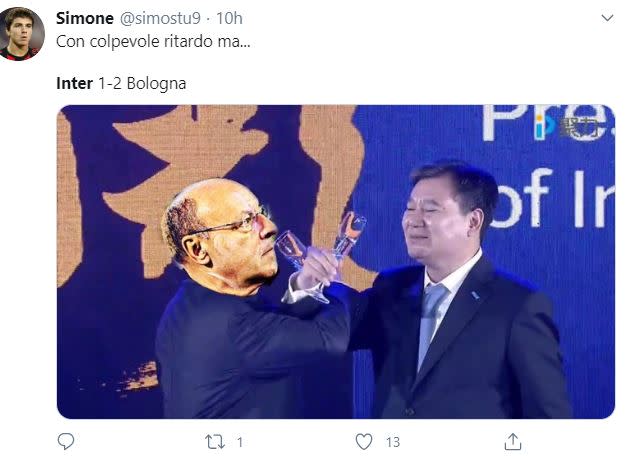 L'Inter perde in casa contro il Bologna. Ecco i meme più divertenti apparsi sui social....