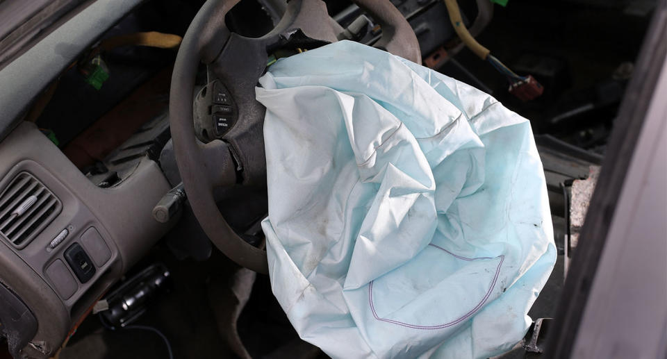 Takata airbag shown as BMW in Australia recalls 12000 cars following faulty bags causing one death and another serious injury.