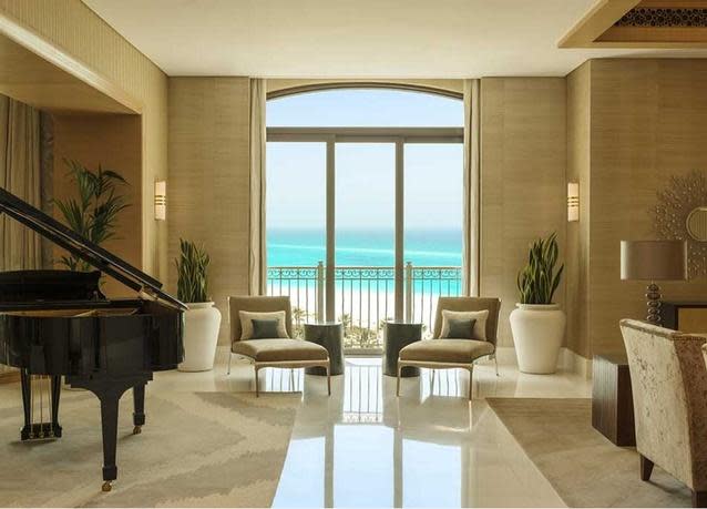 Enjoy ocean views in this suite but it will set you back AED 130,000 per night - that's over $45,000 AUD! Photo: St Regis