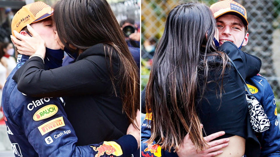 Max Verstappen, pictured here celebrating with his girlfriend after winning the Monaco Grand Prix.