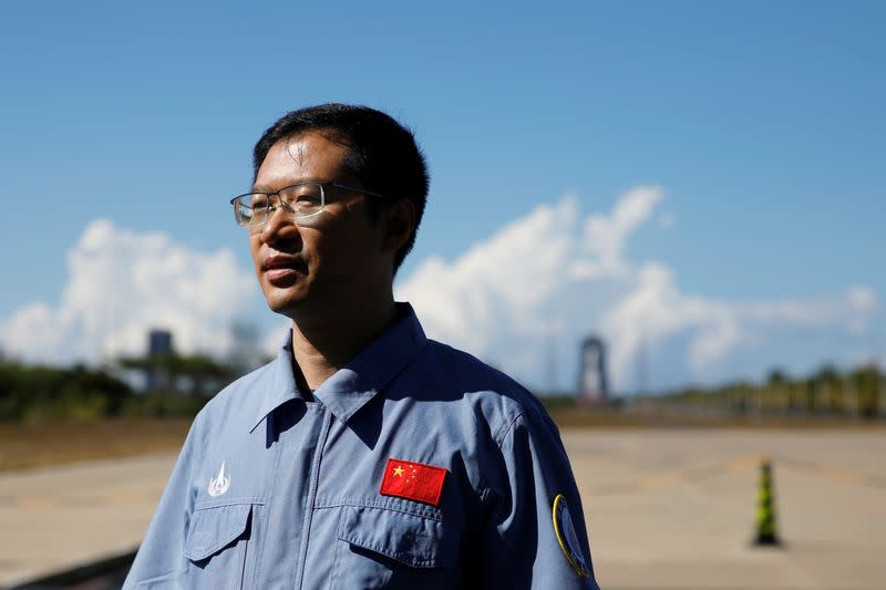 Liu Tongjie talks to the media before the launch of Tianwen-1 Mars exploration mission by Long March 5 Y-4 rocket, at Wenchang Space Launch Center