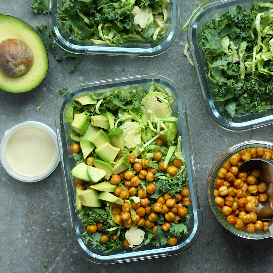 Brussels Sprouts Salad with Crunchy Chickpeas