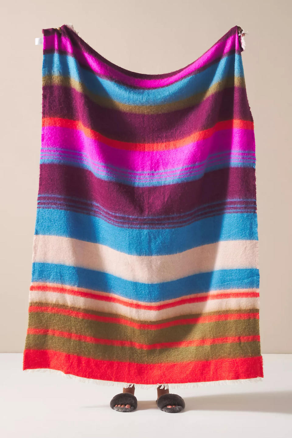 Holiday gift guide 2021: Bright Stripe Throw Blanket Anthropologie