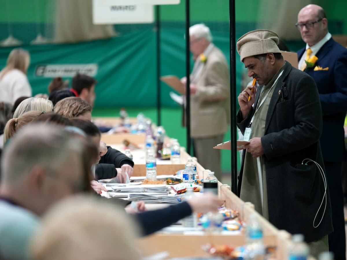 Officials count the votes in Rochdale after a chaotic and divisive campaign (Getty Images)