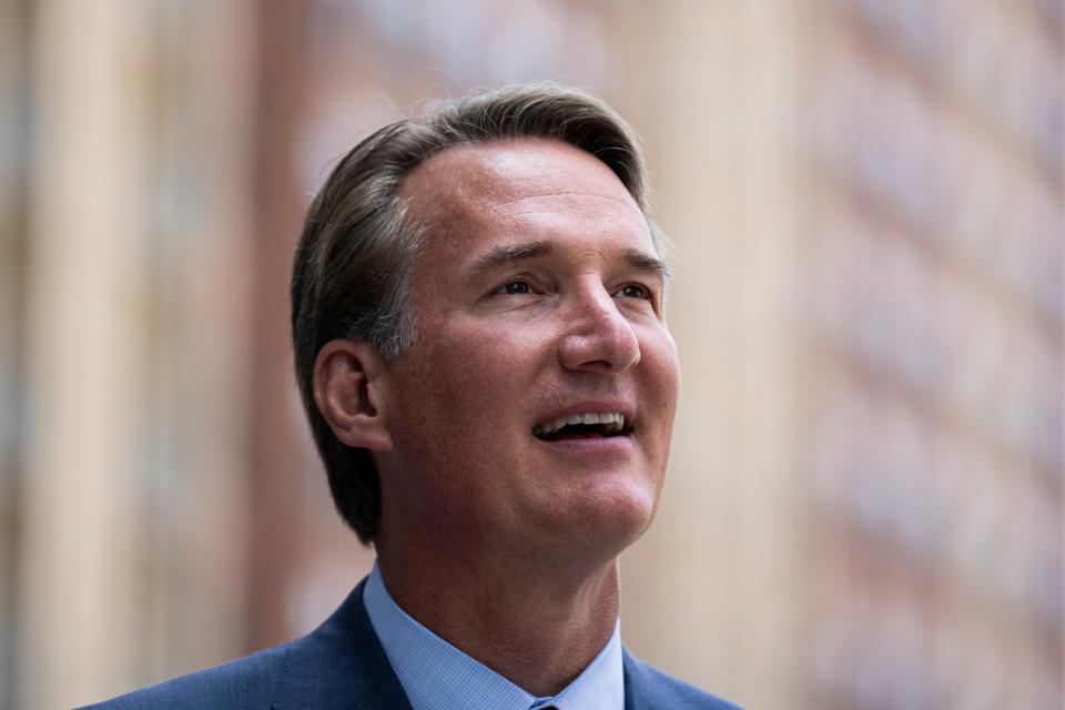 Virginia Governor Glenn Youngkin tours Amazon HQ2 during their grand opening ceremony on June 15, 2023 in Arlington, Virginia.