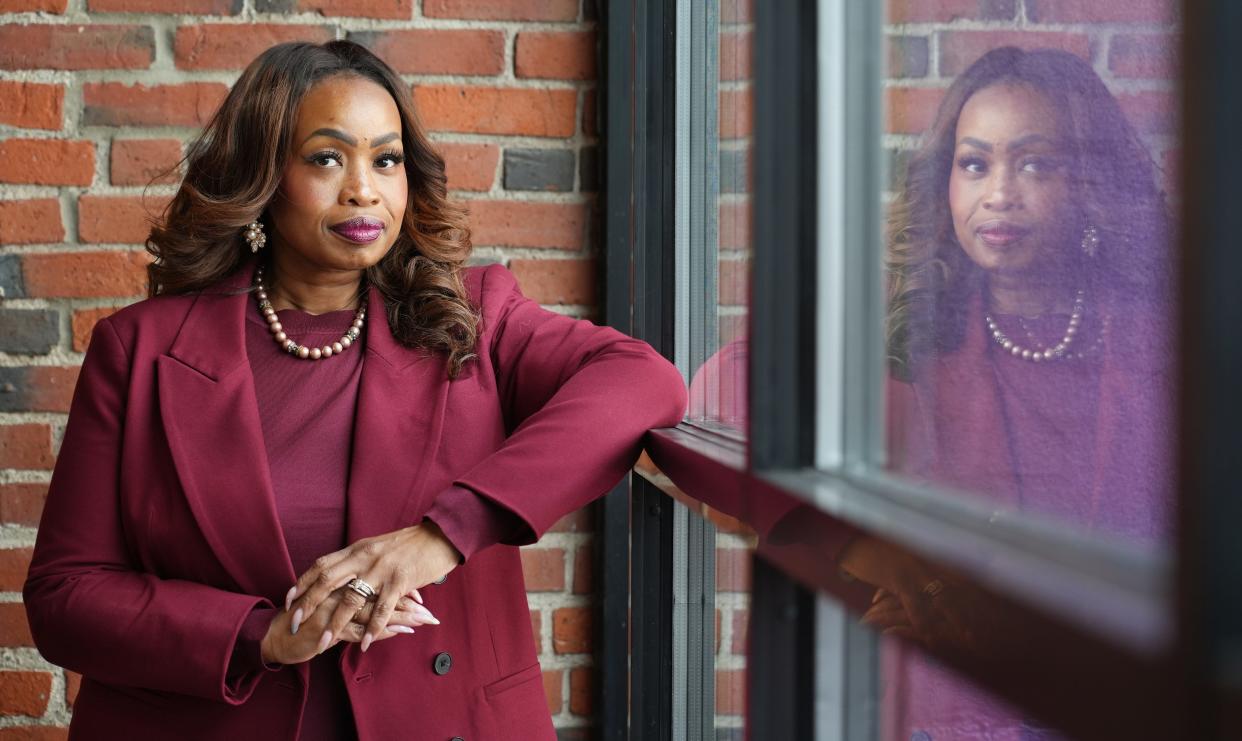 Mar 20, 2024; Columbus, Ohio, USA; Shayla Favor defeated two other candidates to win the Democratic primary race for Franklin County Prosecutor. If elected, she will be one of the few Black women prosecutors in the nation.