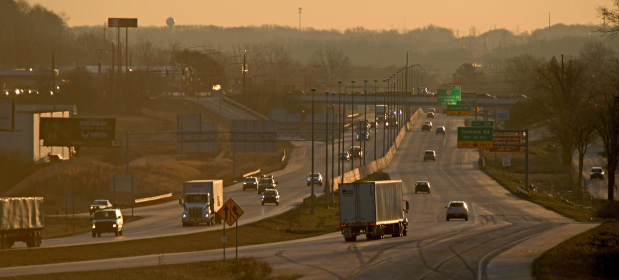 Early Thursday morning commuter traffic on US 30.