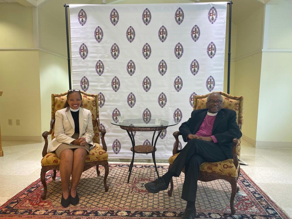 Rev. Dr. Dorothy Sanders Wells and The Most Rev. Michael Bruce Curry held a press conference at St. James Episcopal Church on July 19 in Jackson, Mississippi.