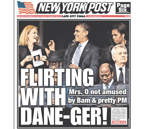 The cover of the New York Post yesterday. Photo: NY Post.