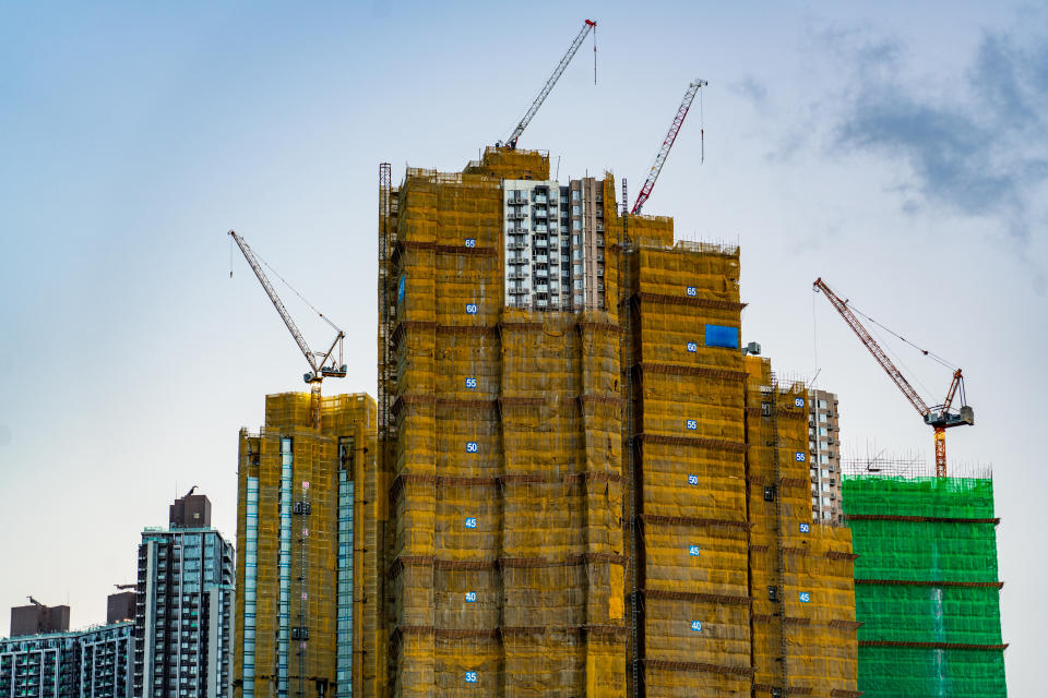 Construction site in Tseung Kwan O, Hong Kong city