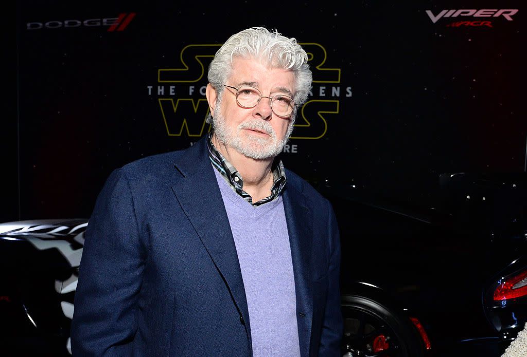 Filmmaker George Lucas attends the premiere of Walt Disney Pictures and Lucasfilm's 'Star Wars: The Force Awakens'