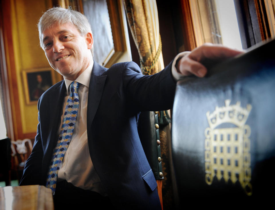 The new Speaker of the House of Commons, John Bercow, in his office at the House of Commons in Westminster. The Speaker revealed that he will not claim the parliamentary second home allowance while in the post.