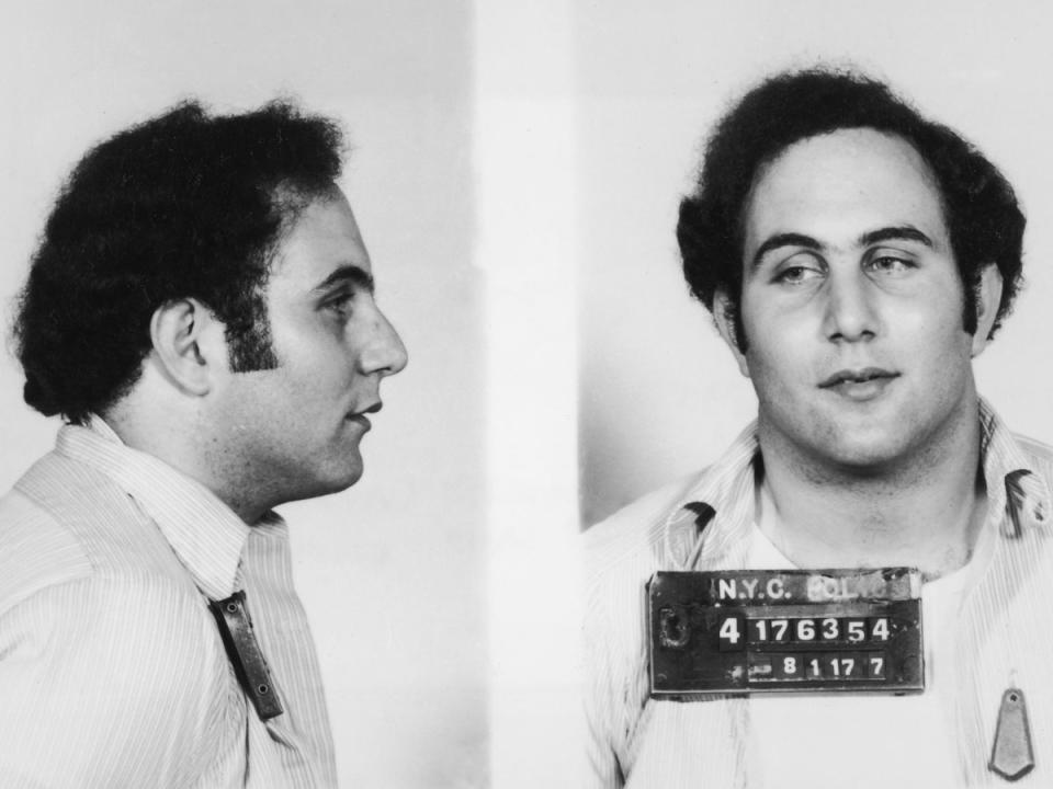 Son of Sam killer David Berkowitz in his police booking photo (Getty)
