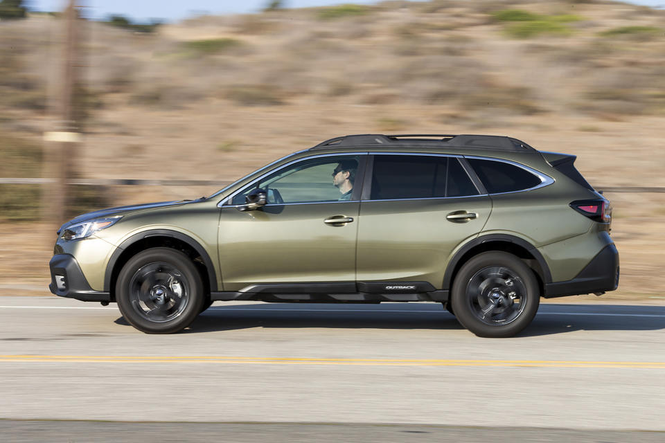 This photo provided by Edmunds shows a 2020 Subaru Outback. This model year is the first year for the latest Outback generation. Outbacks just a few years old can be bought for under $30,000. (Courtesy of Edmunds via AP)