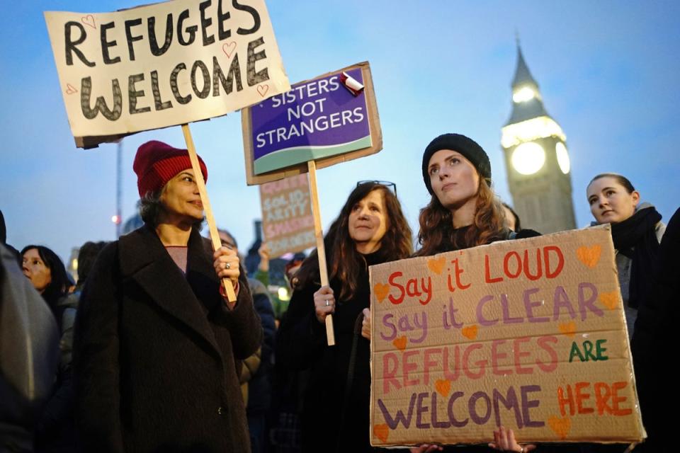 Protest in London’s Parliament Square (PA)