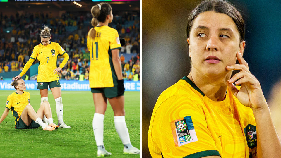 Sam Kerr and the Matildas, pictured here at the Women's World Cup.