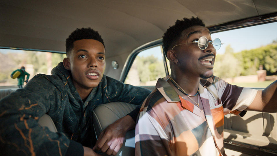 BEL-AIR — Season: 1 — Pictured: (l-r) Jabari Banks as Will, Jordan L. Jones as Jazz — (Photo by: Peacock) - Credit: Courtesy of Peacock