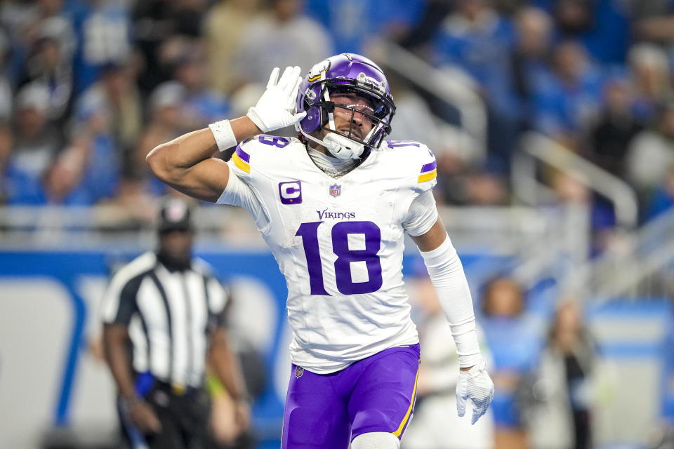 Justin Jefferson was not in attendance at the start of the Vikings' voluntary offseason program. (Photo by Nic Antaya/Getty Images)