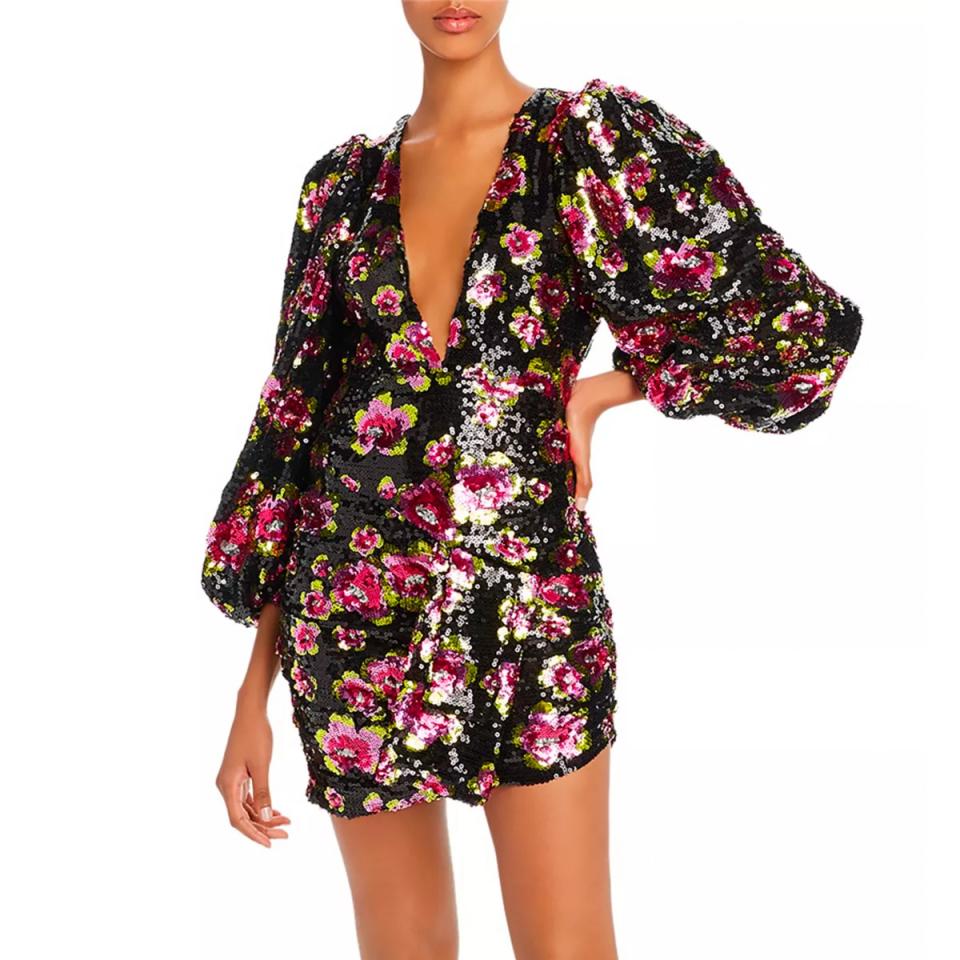 For Love & Lemons Morrison Rose Sequined Minidress