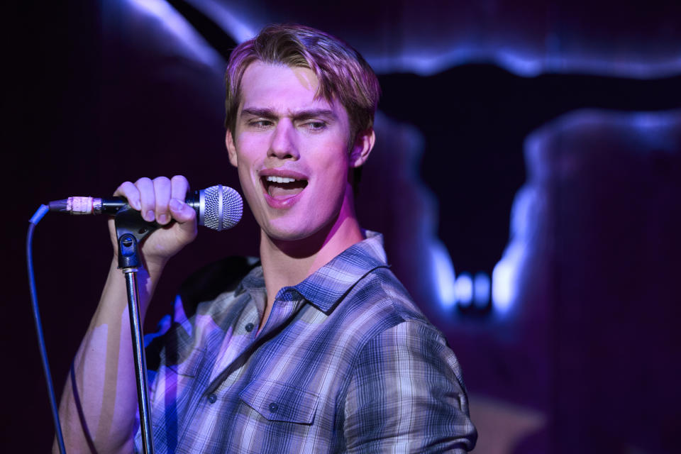 This image released by Amazon Studios shows Nicholas Galitzine in a scene from "Red, White & Royal Blue." (Jonathan Prime/Amazon Studios via AP)