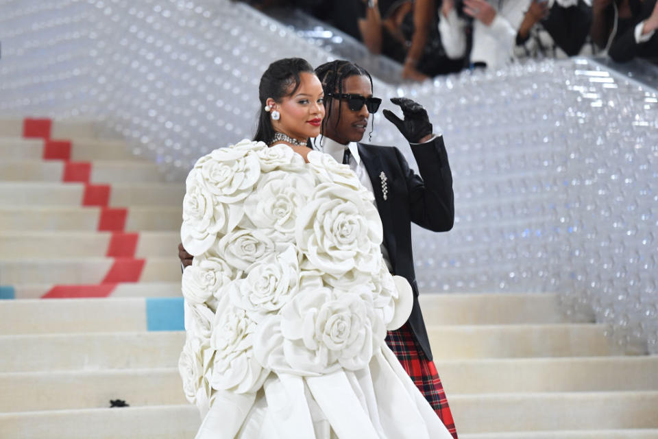 Rihanna and A$AP Rocky at the 2023 Met Gala, Red Carpet, Anna Wintour, Vogue, Metropolitan Museum of Art