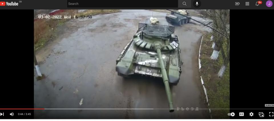 Russian tanks with cages on turret enter Ukrainian town of Voznesensk.