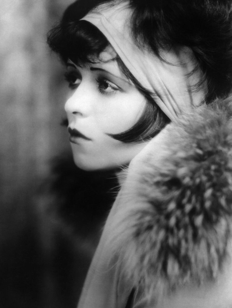 Clara Bow photographed in 1926 at the height of her fame as a silent film star.