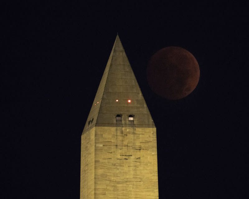 On February 21, 1885, the Washington Monument was dedicated in Washington. File Photo by Pat Benic/UPI