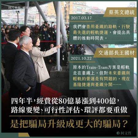 台北市長柯文哲痛批基隆捷運是大騙局，基隆人應該憤怒，交通部不負責任又不敢承擔，4年半以來報告在哪裡？（摘自柯文哲臉書／張穎齊台北傳真）