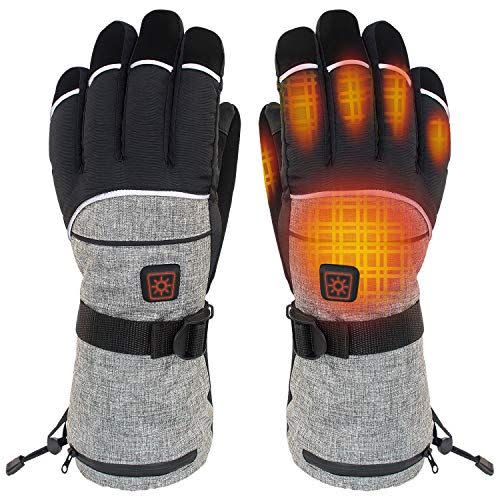 7) CHEROO Heated Gloves for Men Women, Electric Heated Gloves, Heated Skiing Gloves and Snowboarding Gloves