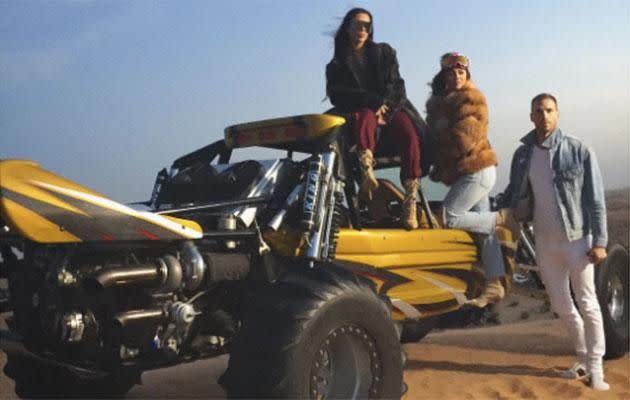 Kim hit the dunes in a 4x4 ATV. Photo: Instagram
