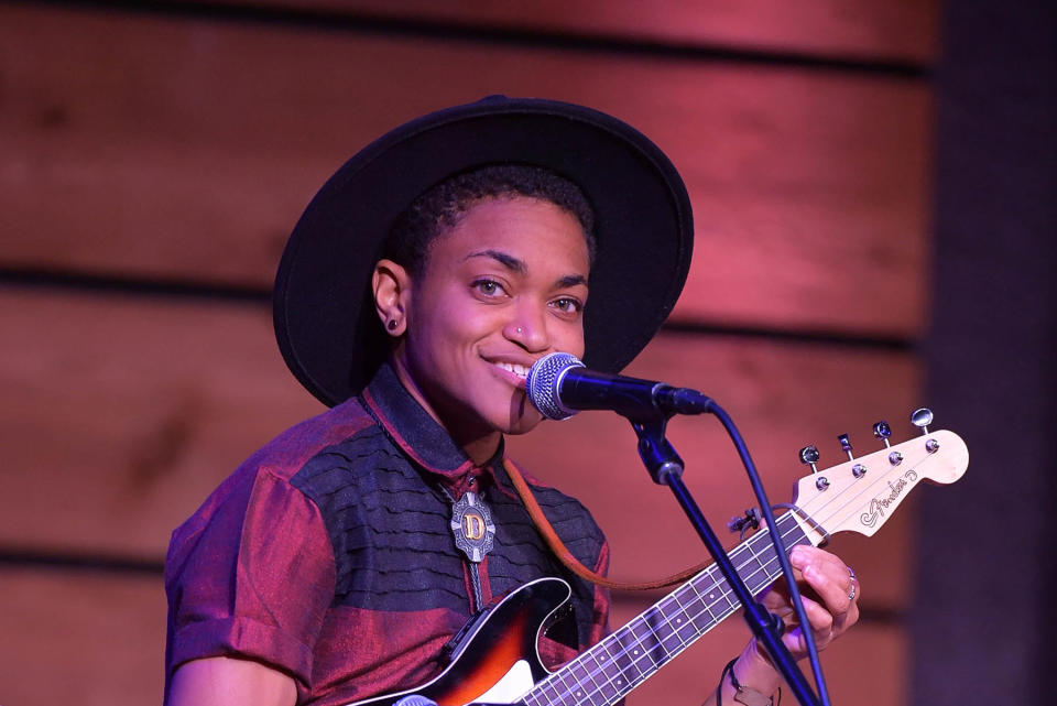 NASHVILLE, TENNESSEE - APRIL 18: Sug Daniels performs on stage during Black Opry Anniversary Party Presented By CMT at City Winery Nashville on April 18, 2022 in Nashville, Tennessee. (Photo by Jason Davis/Getty Images for CMT)