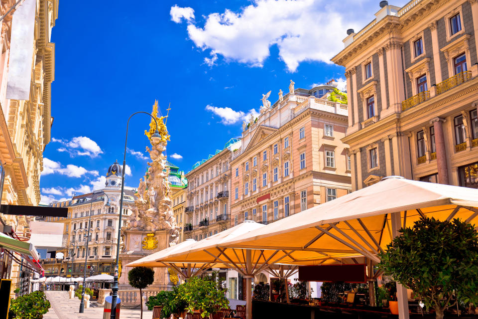 Historic architecture square in Vienna view, capital of Austria