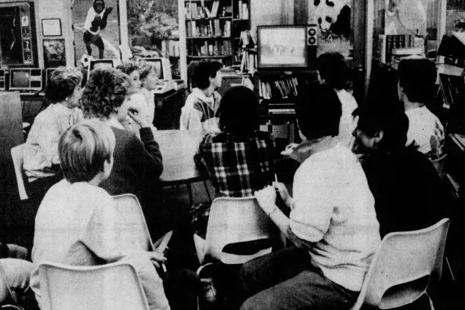 At Eisenhower School in Bridgewater, students gathered around a television in the library to monitor news of the explosion.