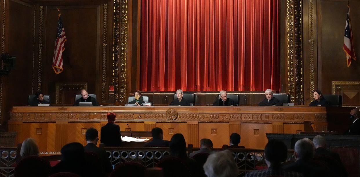 Attorney Freda Levenson argues against maps at the Ohio Supreme Court.