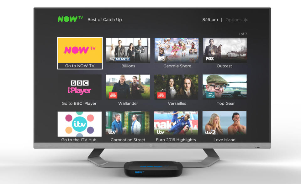 Now TV, the UK video streaming service owned by Sky that lets users purchase