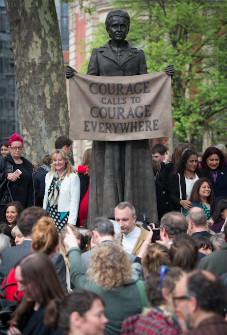 <em>The statue of Millicent Fawcett is unveiled on Parliament Square (PA)</em>