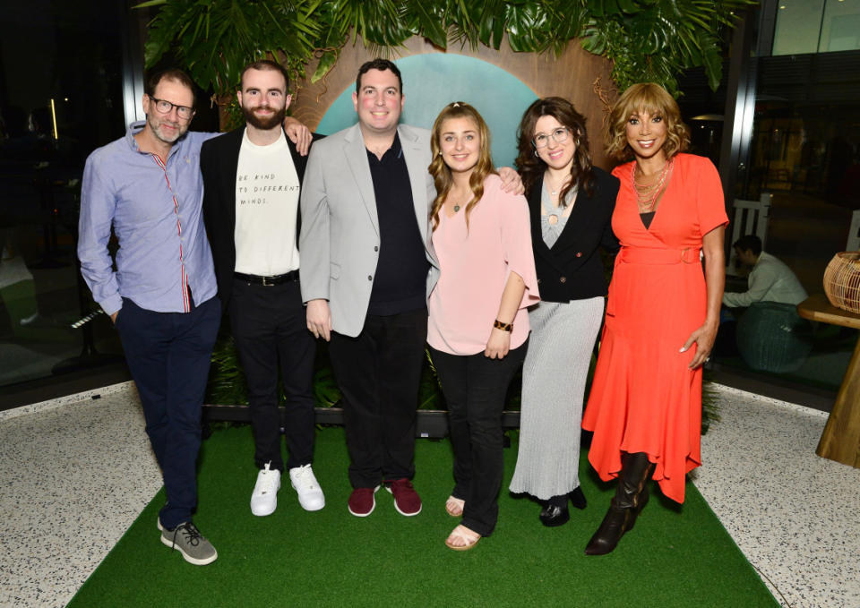 Cian O'Clery and Love on the Spectrum cast members with Autism Advocate Holly Robinson Peete during World Autism Day<p>Photo credit: Courtesy of Jerord Harris / Getty for Netflix</p>