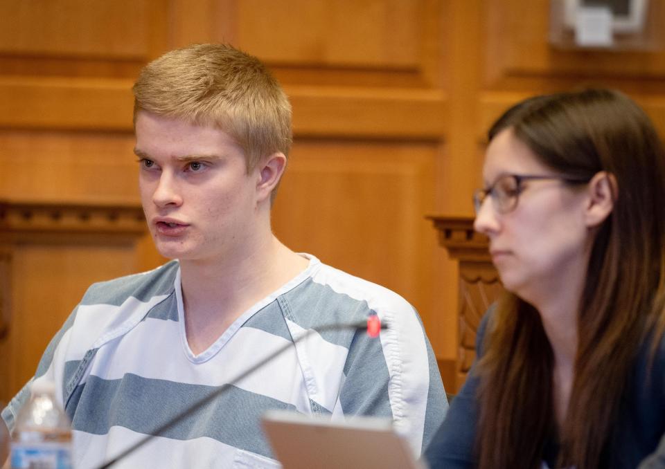 Jeremy Goodale in court Tuesday at the Jefferson County Courthouse in Fairfield, where he entered a guilty plea in the slaying of Fairfield High School Spanish teacher Nohema Graber.