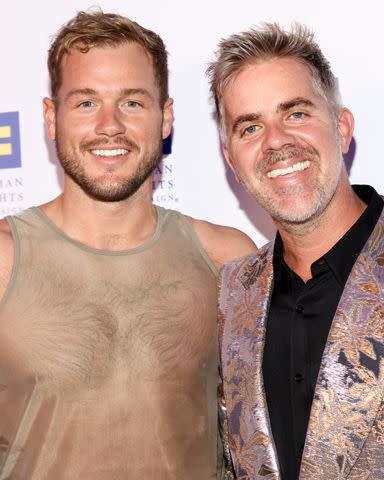 <p>Tommaso Boddi/Variety via Getty</p> Colton Underwood and Jordan C. Brown at the Human Rights Campaign's 2024 Los Angeles Dinner held at the Fairmont Century Plaza on March 23, 2024 in Los Angeles, California.