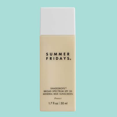 Summer Fridays Shadedrops Broad Spectrum SPF 30 mineral milk sunscreen