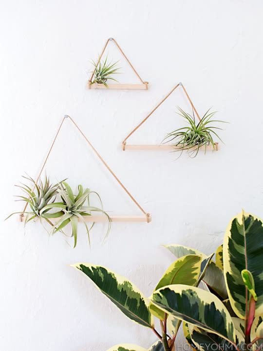 Amy of Homey Oh My!’s geometric DIY air plant hangers