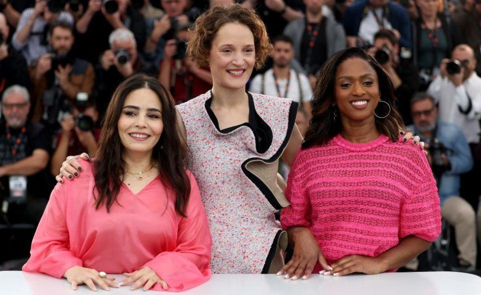 Un Certain Regard Jury members Maimouna Doucoure, Asmae El Moudir, Vicky Krieps pose during a photocall at the 77th Cannes Film Festival in Cannes, France, May 15, 2024.