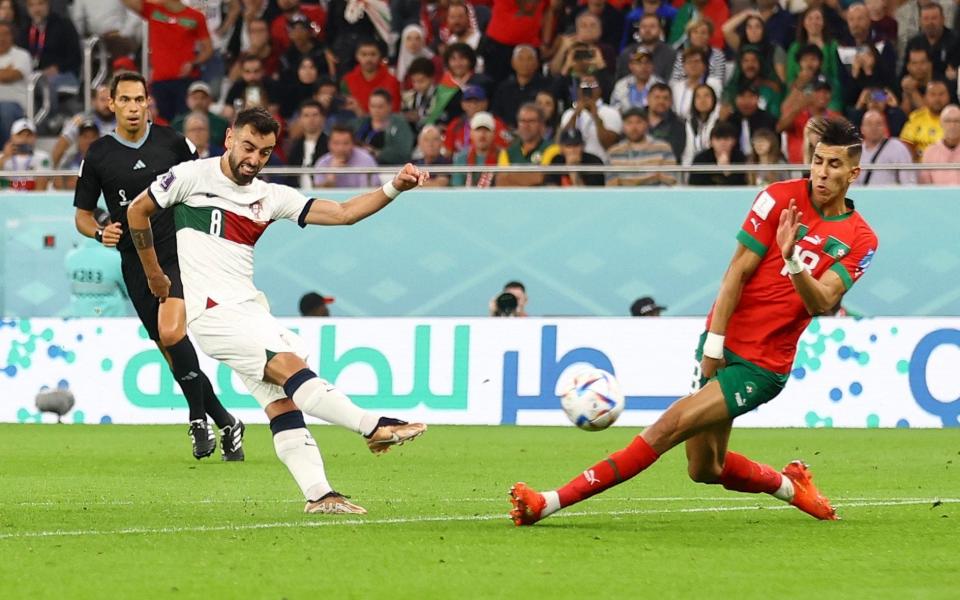  Portugal's Bruno Fernandes shoots at goa - REUTERS